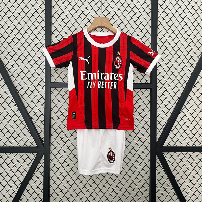 Camiseta AC Milan 24/25 - Niños (Pantalón Corto Incluido)