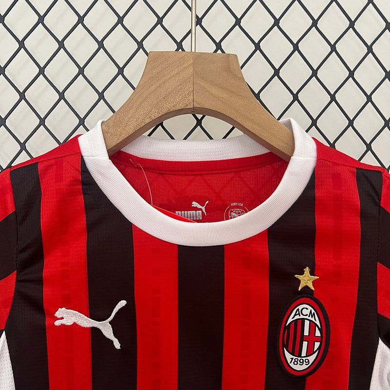 Camiseta AC Milan 24/25 - Niños (Pantalón Corto Incluido)