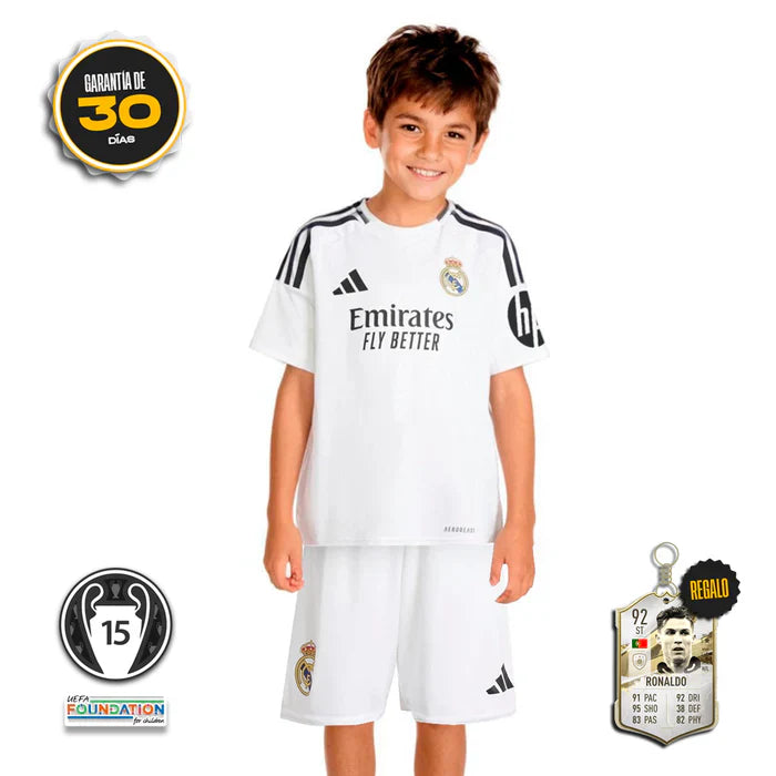 Conjunto Niños Real Madrid Primera Equipacíon 2024/25 *OFICIAL* + 5 REGALOS 🎁