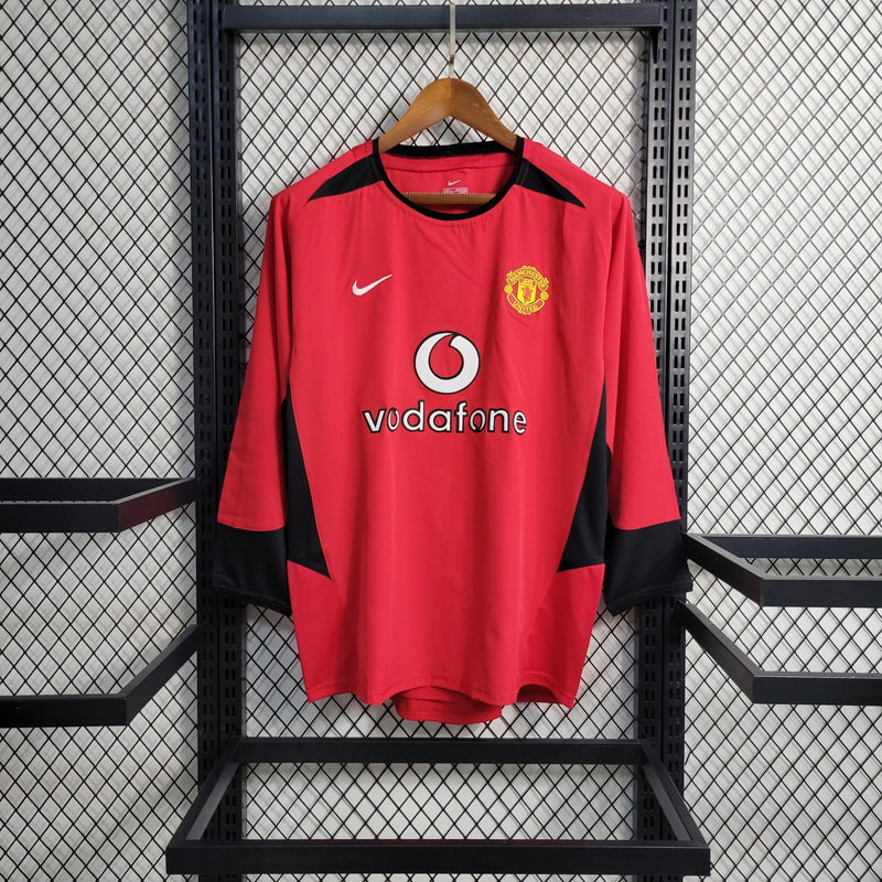 Camiseta Manchester United (Manga Larga) 02/04 Retro - TIENDA LUXSHOP