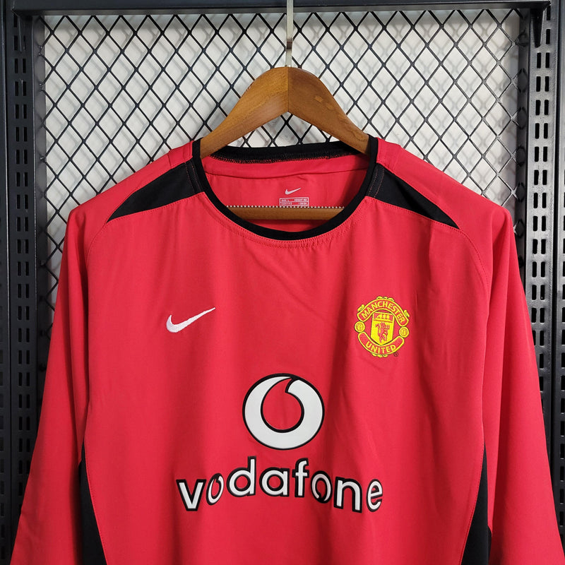 Camiseta Manchester United (Manga Larga) 02/04 Retro - TIENDA LUXSHOP